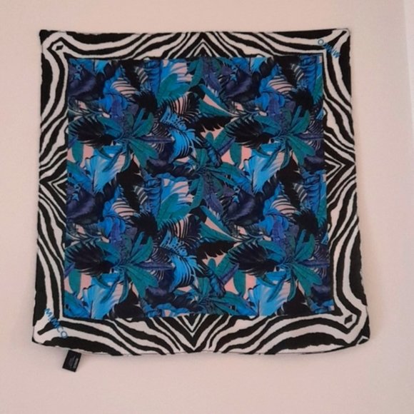 MIMCO Silk Tropical Resort Hawaiian Palm Zebra Print Square Scarf - Picture 2 of 8